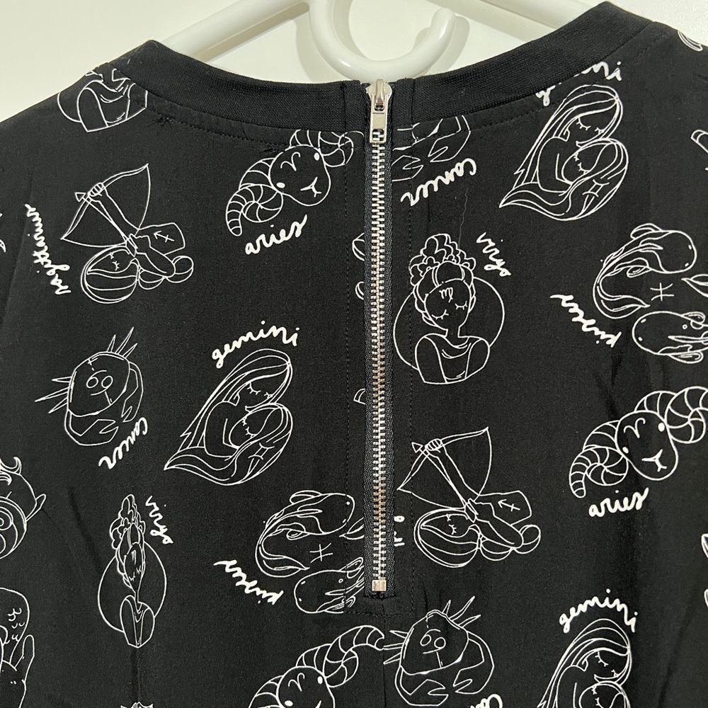 NWT Dressed In Lala Never Too Much Oversized Dress Zodiac Love Sz Large Black - Picture 5 of 12